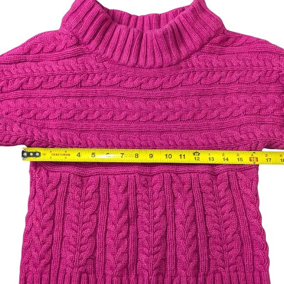 Express Magenta Knitted Bulk-Turtleneck Top | Women's M - Picture 4 of 6